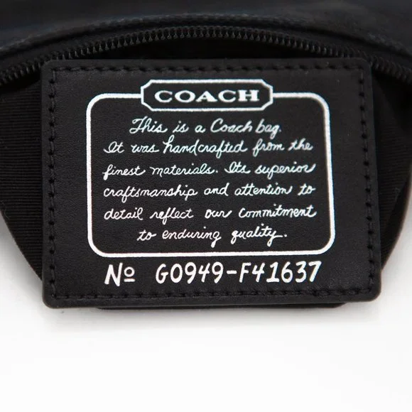 COACH Black Canvas Wristlet with Metallic Sparkly Stripe - Picture 4 of 11